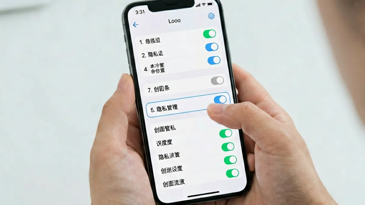 用户在手机设置界面查看樱花视频隐私管理选项，手指指向个性化推荐关闭按钮